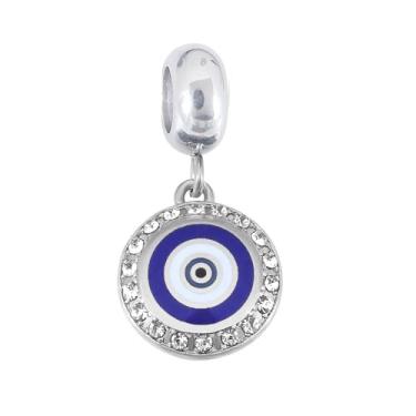 Imagem de BlingNuts Pingente feminino com pingente de olho turco azul da sorte compatível com pulseiras Pandora para presentes com pingente de mãe e filha
