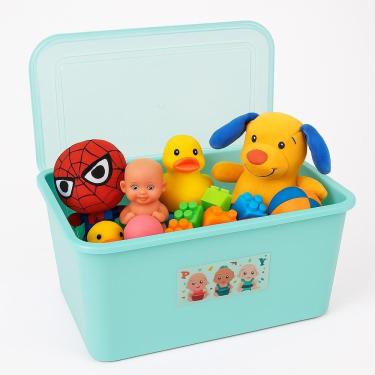 Imagem de Caixa Organizadora Quarto Do Bebe Muliuso Porta Fraldas Brinquedos Roupas 30 Litros Tampa E Trava Verde