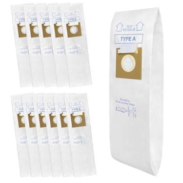 Imagem de Pacote com 12 sacos de aspirador de pó tipo A de substituição para Hoover conversível, década 80, Concept One, Concept Two verticais, peça de substituição 4010001A, 4010100A, 4010324A