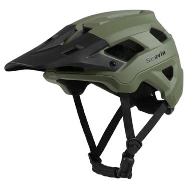 Imagem de Scavin Capacete de bicicleta para adultos, capacete de ciclismo Moutain Road certificado ajustável MTB com viseira removível e interior de espuma EPS, proteção contra impactos para homens e mulheres