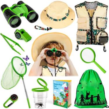Imagem de Kit Explorer INNOCHEER Kids com apanhador de insetos e traje de safári