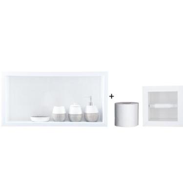 Imagem de Nicho Para Banheiro Em Porcelanato Polido Porta Shampoo Sabonete e Por