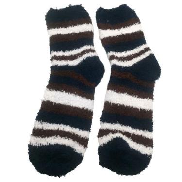 Imagem de kit 4 Meias Pelúcia Inverno Masculino Listras Quente de Frio - HHW, Li