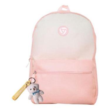 Imagem de Mochila Feminina  Escolar Infantil Impermeável C/ Chaveiro - Sou Mais 