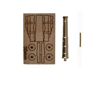 Imagem de GAWEGM Acessórios de modelo de navio – canhões de latão para barco CNC + porta-armas 1 pç/conjunto (canhão de 30 mm)