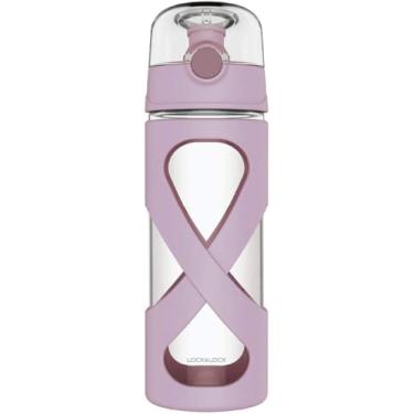 Imagem de Garrafa De água De Vidro Com Manga De Silicone Antiderrapante Boca Dupla Borossilicato à Prova De Vazamentos Sem Bpa Eco-friendly Hot Cold Drink Flask Ideal Para Escola Home, Toon Purple