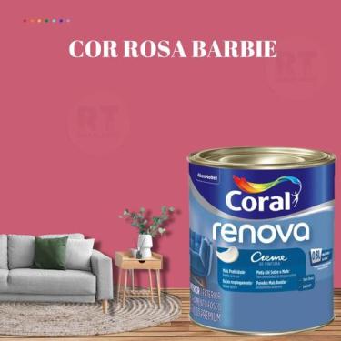 Imagem de Tinta Parede Rosa Claro Acrílica Fosca Coral Renova 800ml, ROSA BARBIE