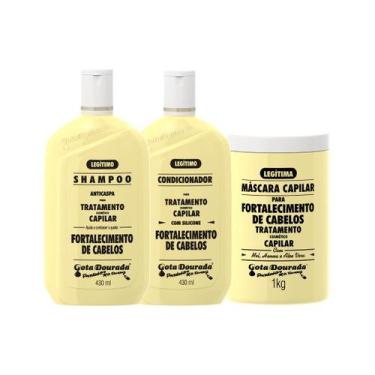 Imagem de Kit shamp. cond. masc. 1kg creme s/ enxague tonico fortalecimento para