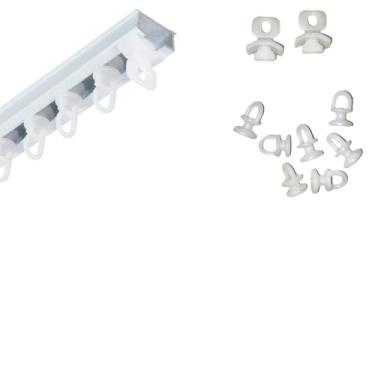 Imagem de Trilho Alumínio Suíço Simples Para Cortina Branco Cortineiro Varão(1 METRO)