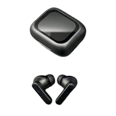 Imagem de predolo Fones de ouvido intra-auriculares com tela sensível ao toque, microfone duplo multifuncional, tipo C, fones de ouvido com carregamento para dirigir e, Preto