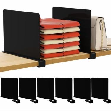 Imagem de Divisórias de prateleira HBlife 6 em acrílico preto para organizador d