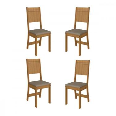 Imagem de Conjunto 4 Cadeiras Evora Freijo com Tecido Velveten Cacau Indekes, Fr