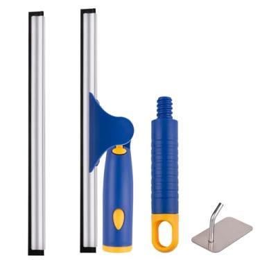 Imagem de ITTAHO Rodo de chuveiro para portas de vidro, rodo de janela antiderrapante multiuso com 2 lâminas, ferramenta de limpeza de janelas para portas de chuveiro, janelas, para-brisas de banheiro e carro