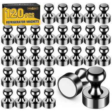 Imagem de Imãs de geladeira VNDUEEY, pacote com 120, pretos para quadro branco e