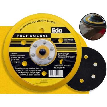 Imagem de Disco Suporte Borracha 6 Pol P/ Lixadeira Orbital Pneumática 150mm C/ 