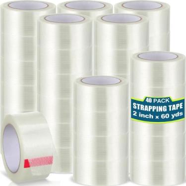 Imagem de Fita adesiva Treela 40 rolos de 5,5 cm x 50 m de filamento de fibra de