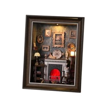 Imagem de menolana Kit DIY para casa de bonecas, modelo de casa artesanal para maiores de 12 anos, arte, decoração de mesa com móveis e quebra-cabeça de madeira com LED,