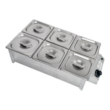Imagem de Buffet Rechaud 6 Cubas Elétrico Inox 127V Profissional - Ipe Cozinhas