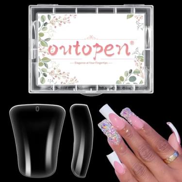 Imagem de outopen 504 peças de pontas curtas de unhas de pato P pés pontas de unhas claras para extensão de unha falsa francesa Y2K Vibe pontas de pato para iniciantes, manicure DIY, 12 tamanhos
