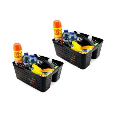 Imagem de Kit 2 Cesto Organizador Transporta Tudo C/ Alça Plástico Nitron P/ Pro