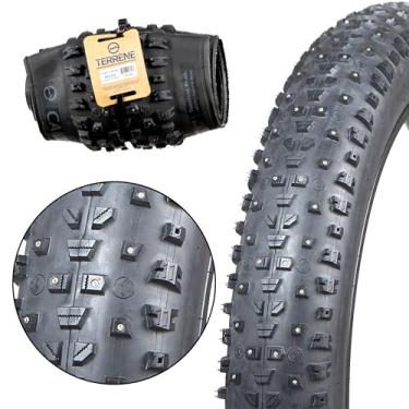 Imagem de Pneu Fat Bike para Bicicleta e Bicicleta da Terrene – Cake Eater Standard Studded 66 cm Pneus de Bicicleta para Neve e Gelo – Acessórios de Bicicleta para Bicicleta Fat Tire – Acessórios de Bicicleta