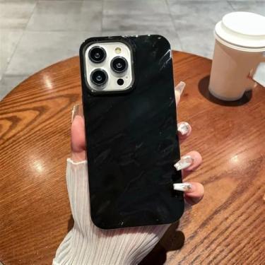 Imagem de Capa de celular com padrão ondulado e macio para iPhone 16 11 12 13 14 15 Pro Max Xs Max XR 7 8 Plus SE 2020 2022, capa protetora à prova de choque, preta, para iPhone 7Plus