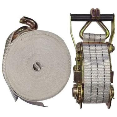 Imagem de 2X Kit Cinta Com Catraca 3T Amarrar Carga Carreta Caminhao 9
