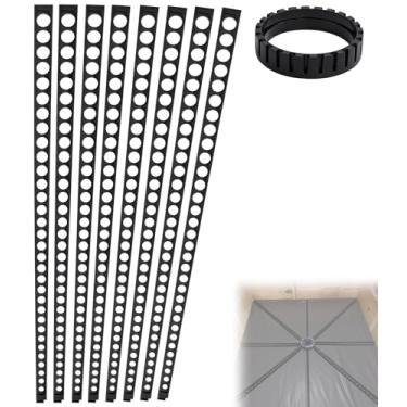 Imagem de Kit de panela de chuveiro pré-inclinada, kit de chuveiro pré-inclinação para cama de argamassa de piso de chuveiro com inclinação de drenagem de água, construção fácil, com anel central e 8 bastões