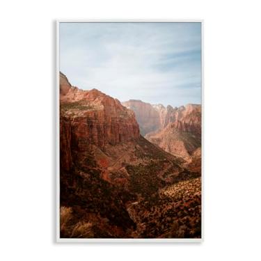 Imagem de Stupell Industries Arte giclée emoldurada branca Zion Canyon de tirar o fôlego, design por Jade Sharp Photo, 61 x 40 cm