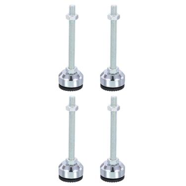 Imagem de PATIKIL Pés de nivelamento de móveis, 4 cm de diâmetro, base M10, rosca, ajustável, 4 peças de aço carbono niveladores de móveis rosqueados com parafusos com almofadas para armário de cadeira de mesa