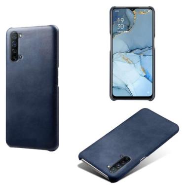 Imagem de Capa para OPPO Find X2 Lite,Proteção contra quedas,Casca de volta de cor sólida simples,Design de couro de imitação de plástico-Blue