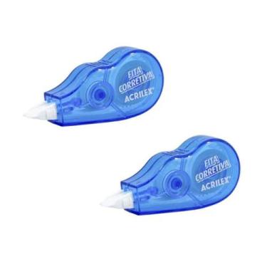 Imagem de Fita Corretiva Acrilex com 3m Azul Kit com 2 unidades