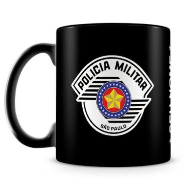 Imagem de Caneca Personalizada Polícia Militar de São Paulo - 100% Preta com Nom