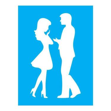 Imagem de Stencil Tamako Casal - 15X20 - Personalize Superfícies