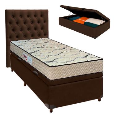 Imagem de Kit Cabeceira + Cama Box Bau  + Colchão Solteiro D33 Maxsono Paropas