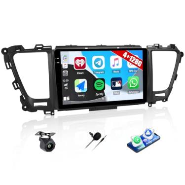 Imagem de [4 + 128 G] Rádio estéreo para carro Android 15 para Kia Carnival Sedona 2014-2020 com carro sem fio e Android Auto, rádio de carro de 22 polegadas com link espelhado Bluetooth FM/RDS WiFi GPS EQ DSP