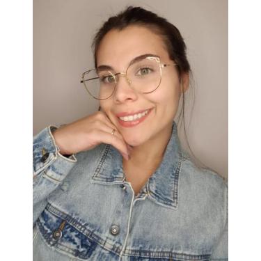 Imagem de Armação De Óculos Para Grau Feminina Gatinho Lavinia Dourada - Palas E