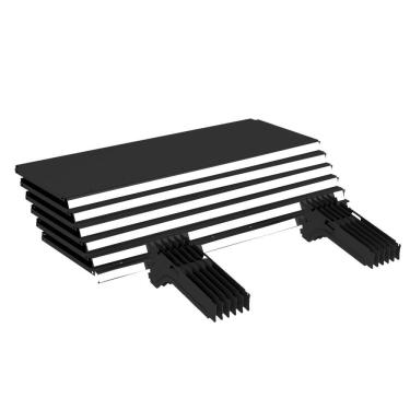 Imagem de Kit 6 Bandejas Gondola Ponta FIT 40 Preto 6X 30x78 Pe Branco