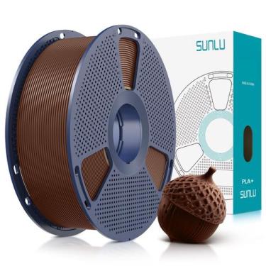 Imagem de Filamento de impressora 3D SUNLU PLA Plus 1,75 mm 1 kg café marrom