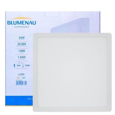 Imagem de Painel Plafon LED Quadrado de Sobrepor 24W 1800Lm Bivolt 6500K Blumena