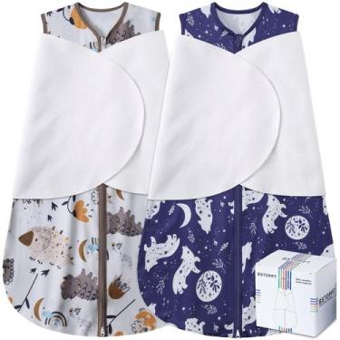 Imagem de Saco de dormir para recém-nascidos BSTOPPT, cobertor vestível ajustáve