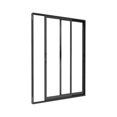 Imagem de Porta de Alumínio de Correr Lateral 2 Folhas 215x160cm Lucasa Ideale Preto