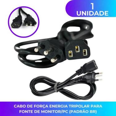 Imagem de Cabo De Força Energia Tripolar 1,5m Para Fonte Monitor Pc - OEM