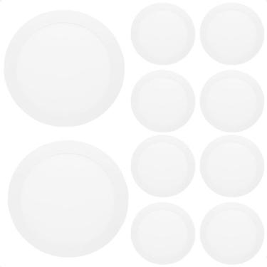 Imagem de Kit 10 Painel De Led Redondo Embutir 12w Bivolt Taschibra 3000k Quente