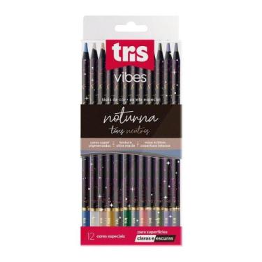 Imagem de Lápis De Cor Tris Vibes 12 Cores Noturna Tons Neutros