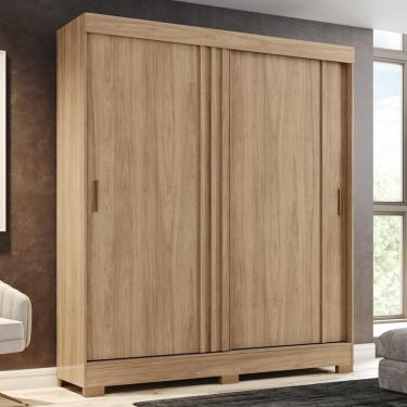 Imagem de Guarda Roupa Solteiro 2 Portas de Correr Jequitibá/Preto