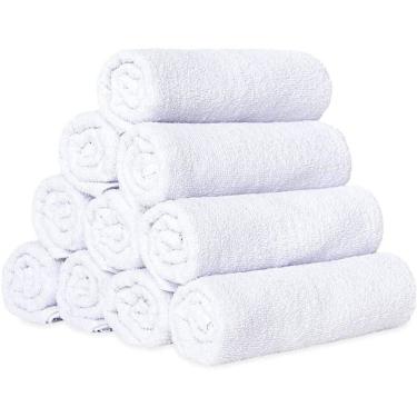 Imagem de Kit 10 Panos De Prato Liso Atoalhado Branco Felpudo Cozinha