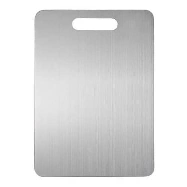 Imagem de Tábua Inox Grande Titânio Antibacteriana Corte Mesa Carne - GC