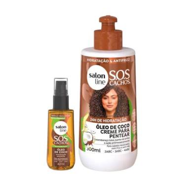 Imagem de Kit Óleo de Coco Creme de Pentear 300ml e Óleo 42ml Tratamento Profund