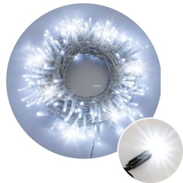 Imagem de Cordão Strobo 100 Leds Externo Conector M/f 10m Natalino Jardim 220v Branco Gold Verde Vermelho Estruturas Prova Dagua (Led Bran|Strob Bran|Fio Transp, 10m - 220v)
